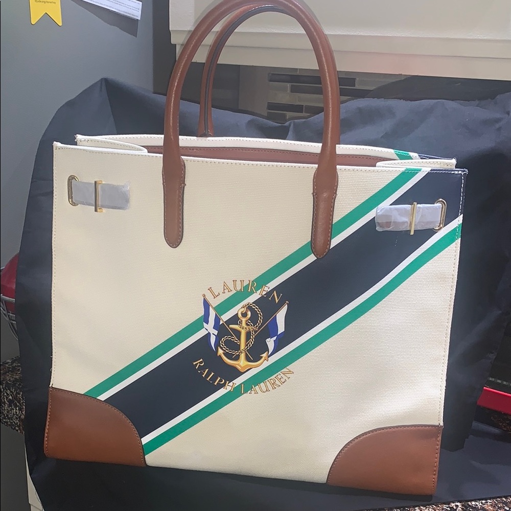 Ralph Lauren White and Brown Bag